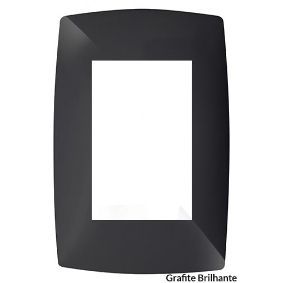 Placa para 3 Módulos 4x2 Com Suporte - (HOME PRETO GRAFITE)